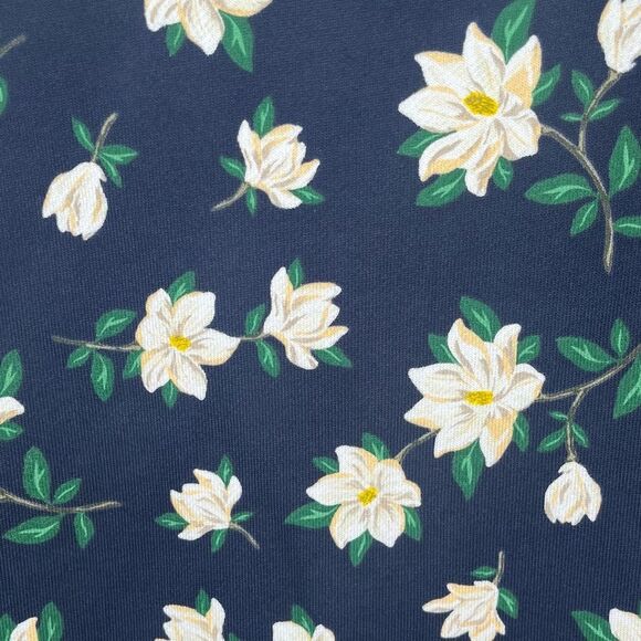 Draper James Magnolia Floral Cotton Sweatshirt Midi Dress Blue White 1X Plus - Picture 9 of 11